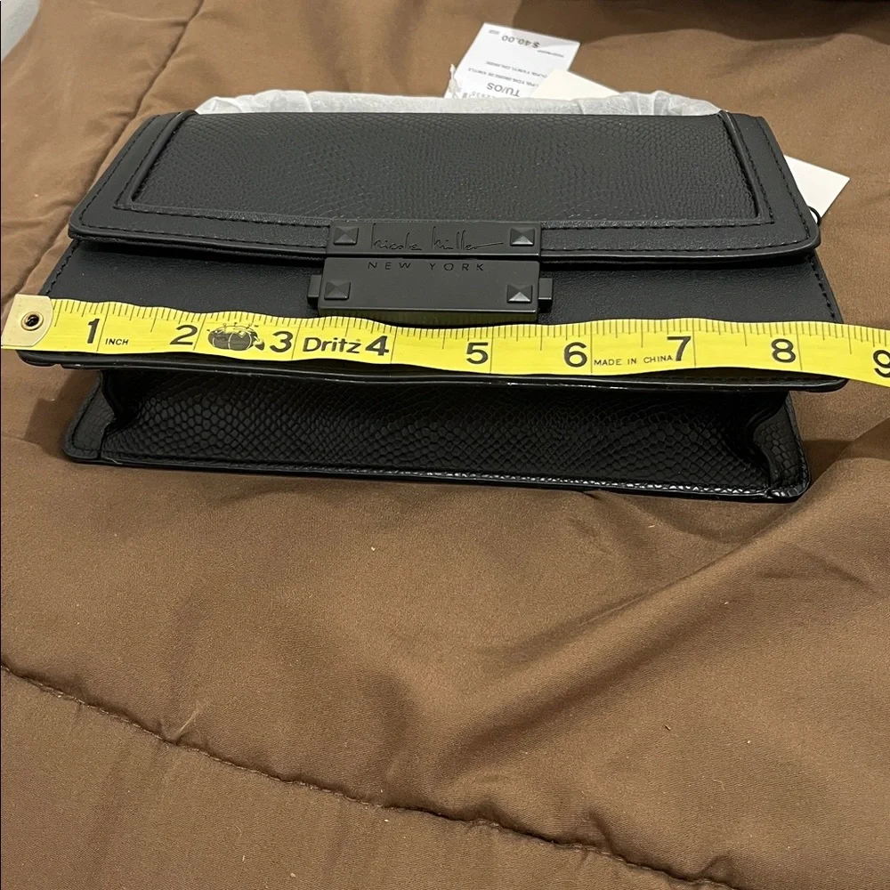 Nicole Miller NY Black Mini Clutch W/ Shoulder Strap NWT - Picture 12 of 14